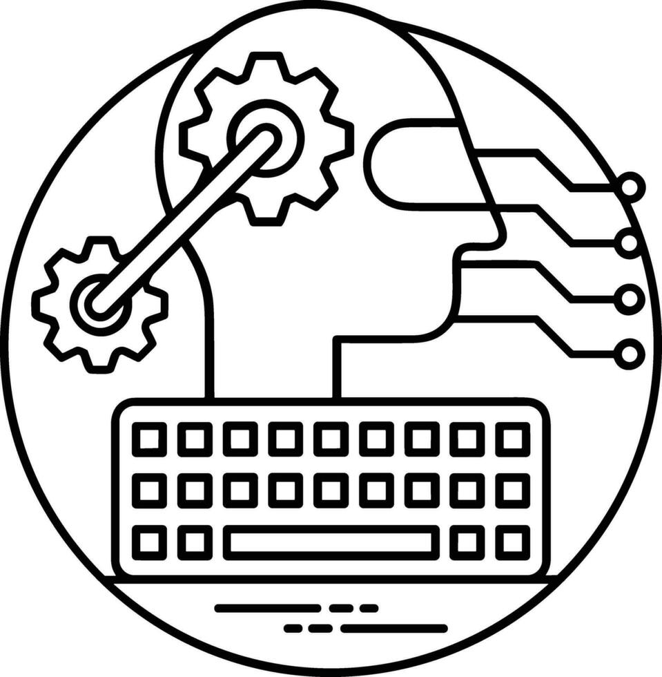 artificiell intelligens ikon symbol vektor bild. illustration av de hjärna robot inlärning mänsklig smart algoritm design bild.