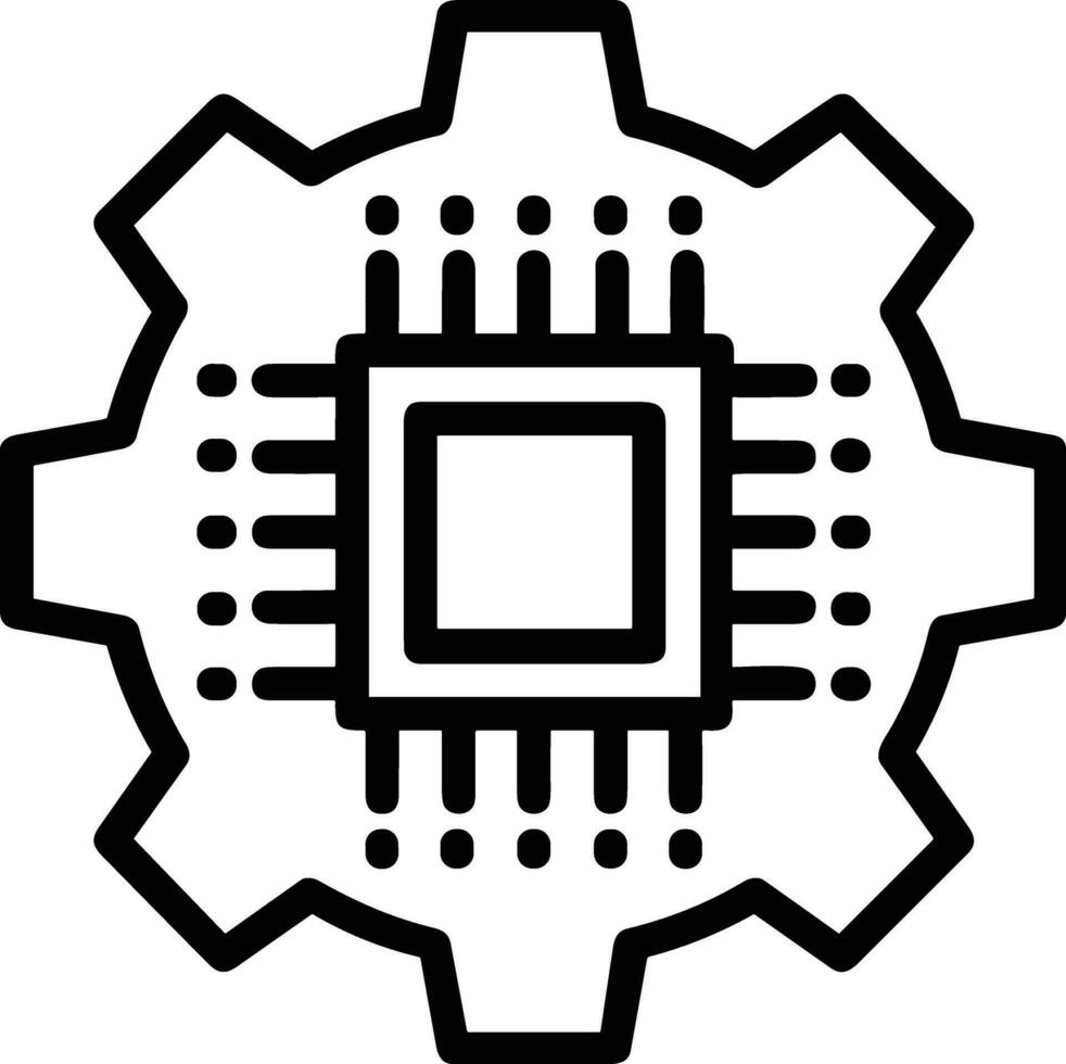 künstlich Intelligenz Symbol Symbol Vektor Bild. Illustration von das Gehirn Roboter Lernen Mensch Clever Algorithmus Design Bild.