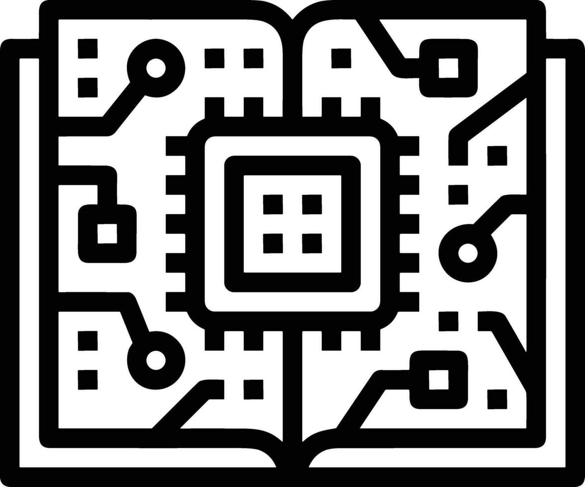 künstlich Intelligenz Symbol Symbol Vektor Bild. Illustration von das Gehirn Roboter Lernen Mensch Clever Algorithmus Design Bild.