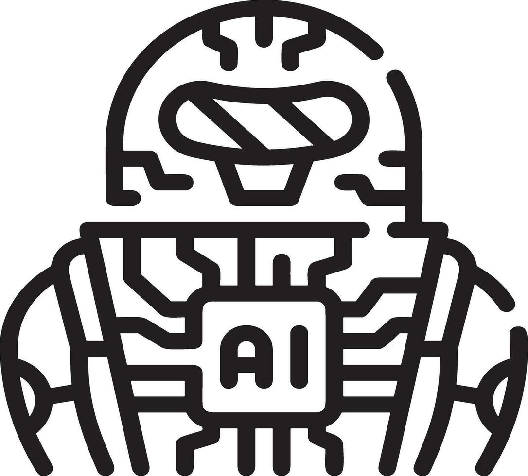 künstlich Intelligenz Symbol Symbol Vektor Bild. Illustration von das Gehirn Roboter Lernen Mensch Clever Algorithmus Design Bild.