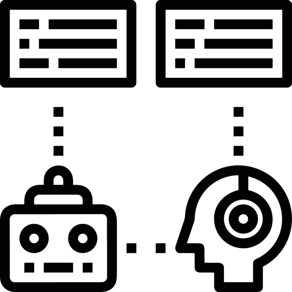 künstlich Intelligenz Symbol Symbol Vektor Bild. Illustration von das Gehirn Roboter Lernen Mensch Clever Algorithmus Design Bild.