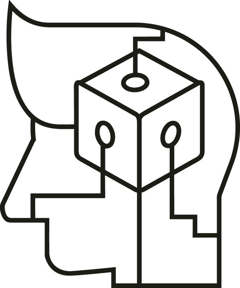 künstlich Intelligenz Symbol Symbol Vektor Bild. Illustration von das Gehirn Roboter Lernen Mensch Clever Algorithmus Design Bild.