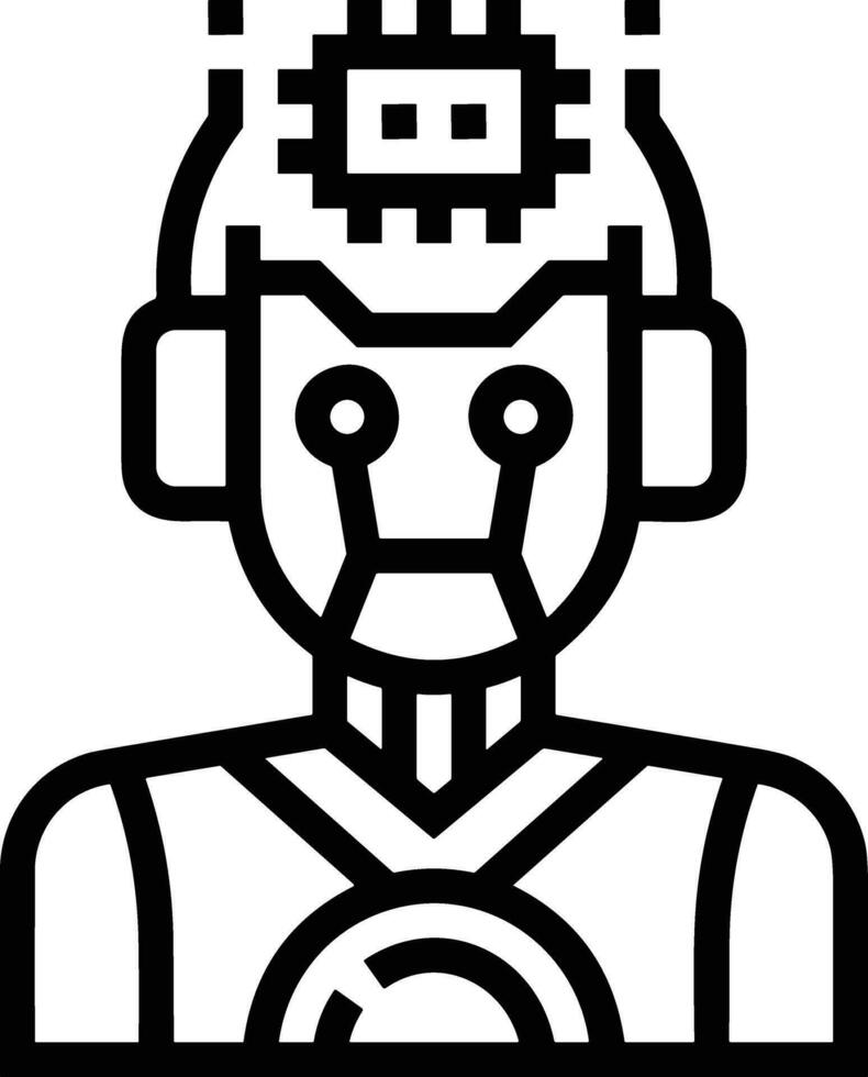 artificiell intelligens ikon symbol vektor bild. illustration av de hjärna robot inlärning mänsklig smart algoritm design bild.