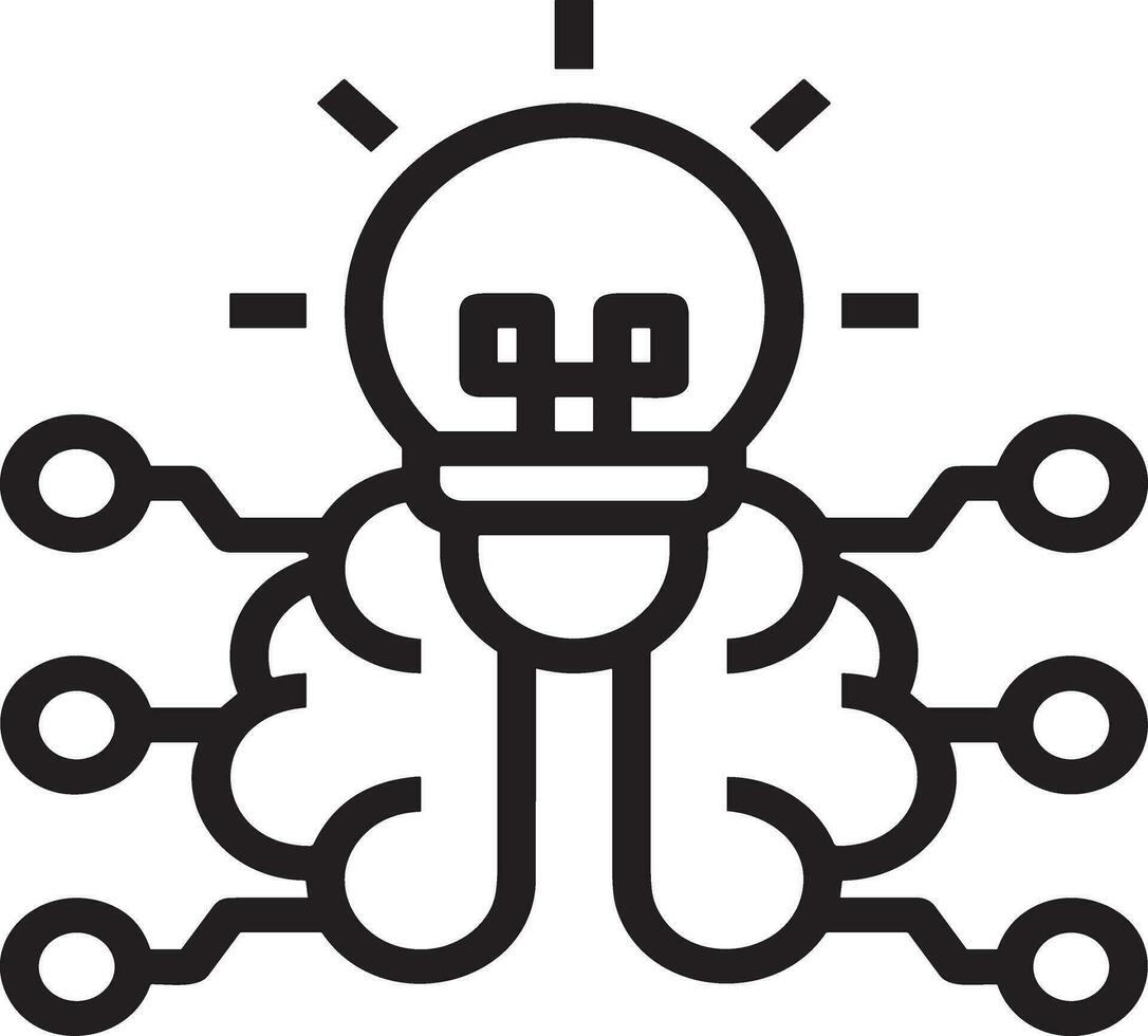 künstlich Intelligenz Symbol Symbol Vektor Bild. Illustration von das Gehirn Roboter Lernen Mensch Clever Algorithmus Design Bild.