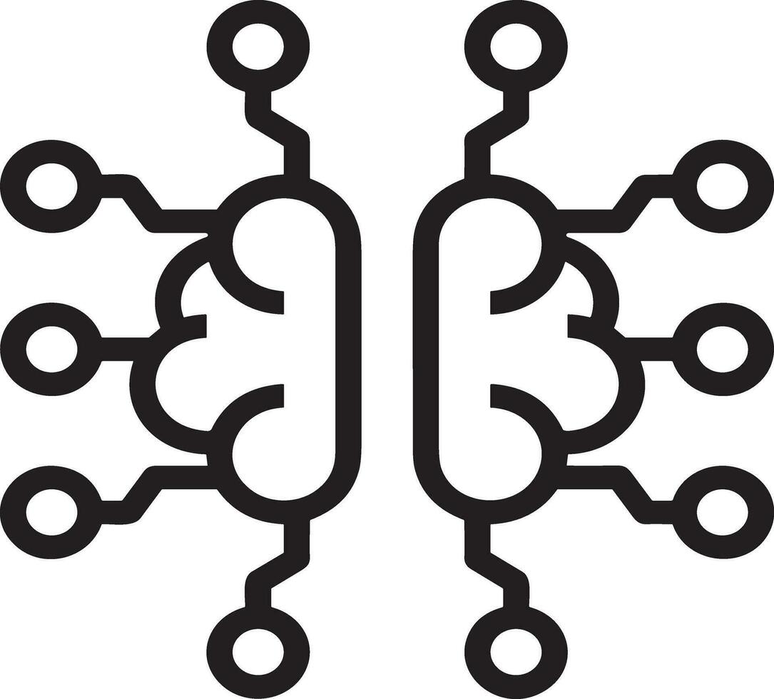 künstlich Intelligenz Symbol Symbol Vektor Bild. Illustration von das Gehirn Roboter Lernen Mensch Clever Algorithmus Design Bild.