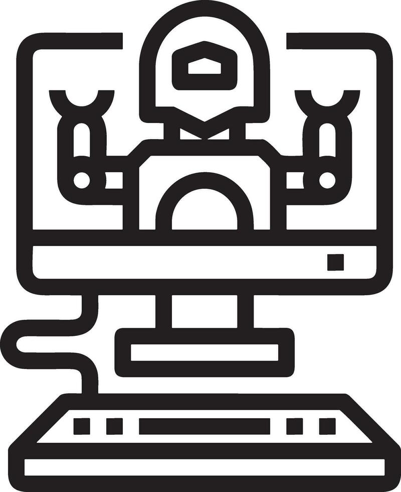 künstlich Intelligenz Symbol Symbol Vektor Bild. Illustration von das Gehirn Roboter Lernen Mensch Clever Algorithmus Design Bild.