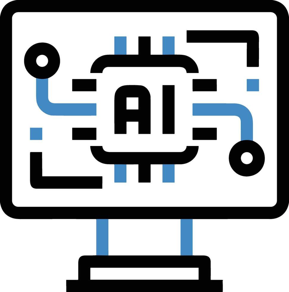 artificiell intelligens ikon symbol vektor bild. illustration av de hjärna robot inlärning mänsklig smart algoritm design bild.