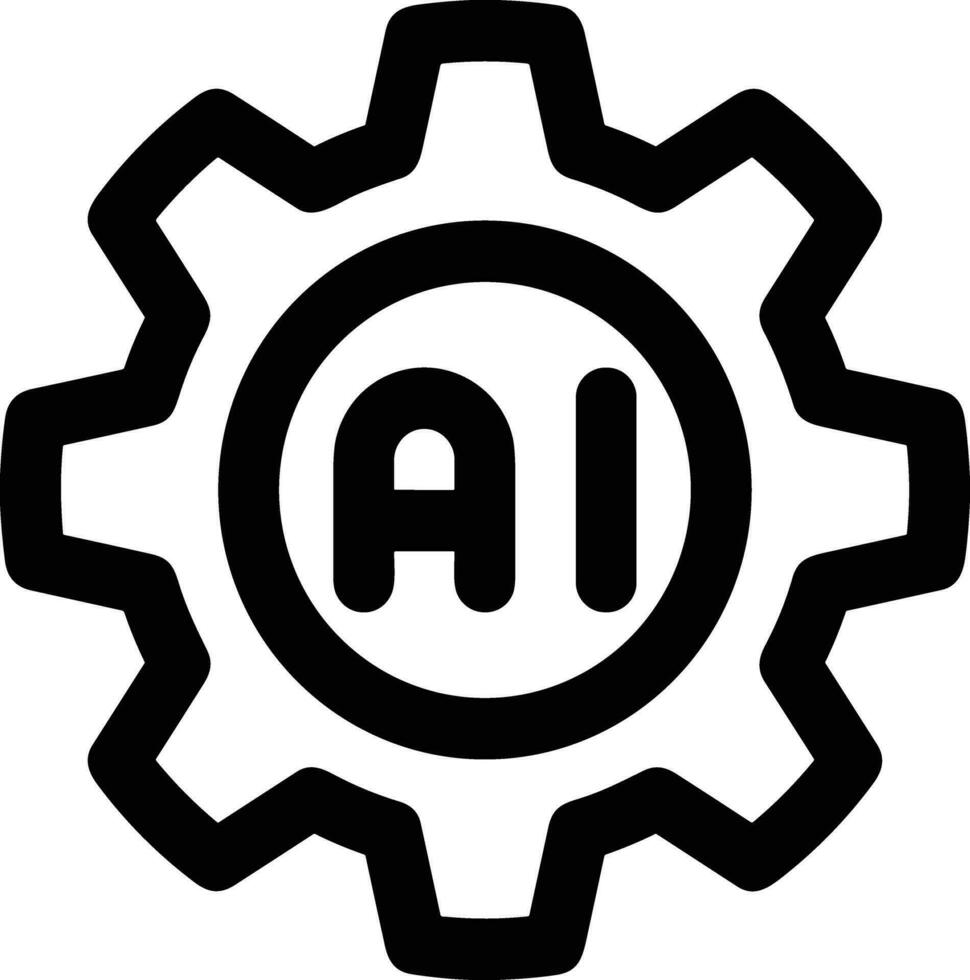 artificiell intelligens ikon symbol vektor bild. illustration av de hjärna robot inlärning mänsklig smart algoritm design bild.