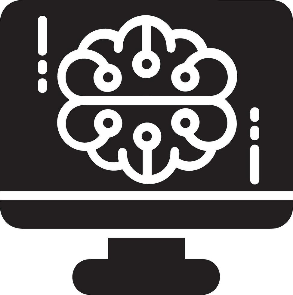 künstlich Intelligenz Symbol Symbol Vektor Bild. Illustration von das Gehirn Roboter Lernen Mensch Clever Algorithmus Design Bild.