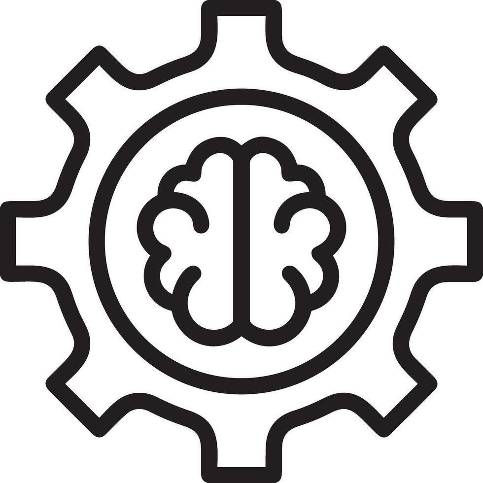künstlich Intelligenz Symbol Symbol Vektor Bild. Illustration von das Gehirn Roboter Lernen Mensch Clever Algorithmus Design Bild.