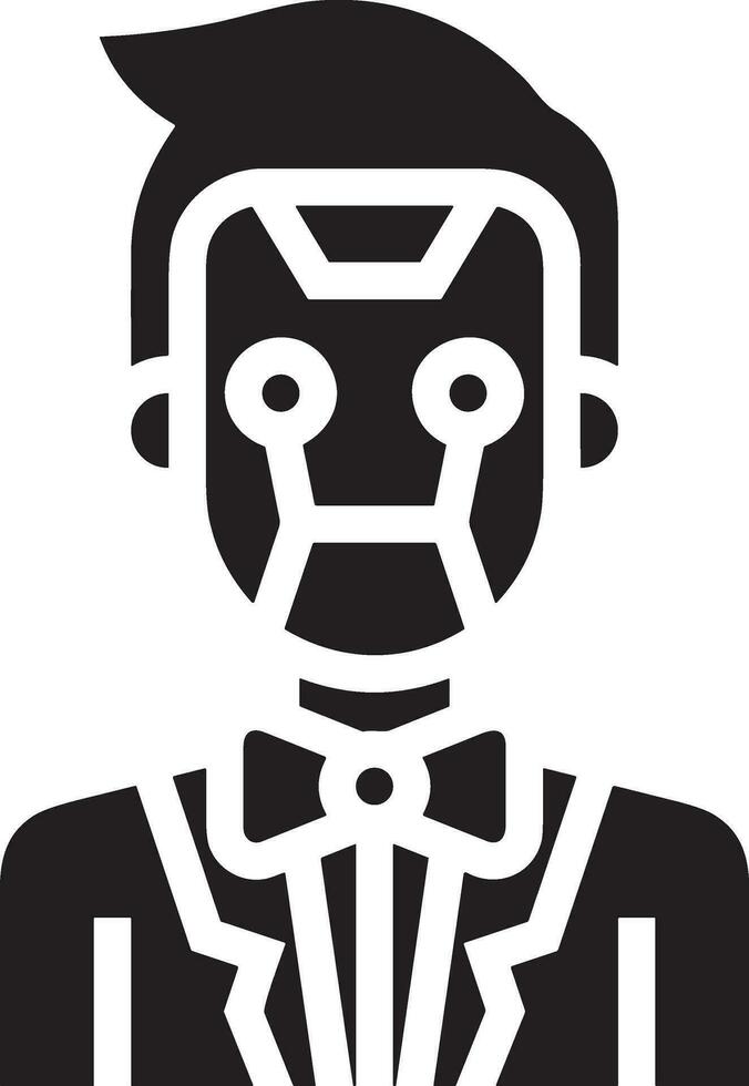 künstlich Intelligenz Symbol Symbol Vektor Bild. Illustration von das Gehirn Roboter Lernen Mensch Clever Algorithmus Design Bild.