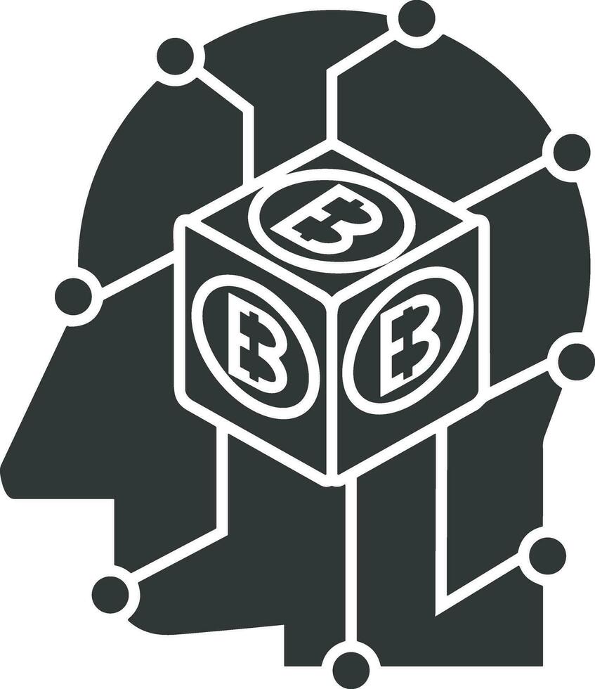 künstlich Intelligenz Symbol Symbol Vektor Bild. Illustration von das Gehirn Roboter Lernen Mensch Clever Algorithmus Design Bild.