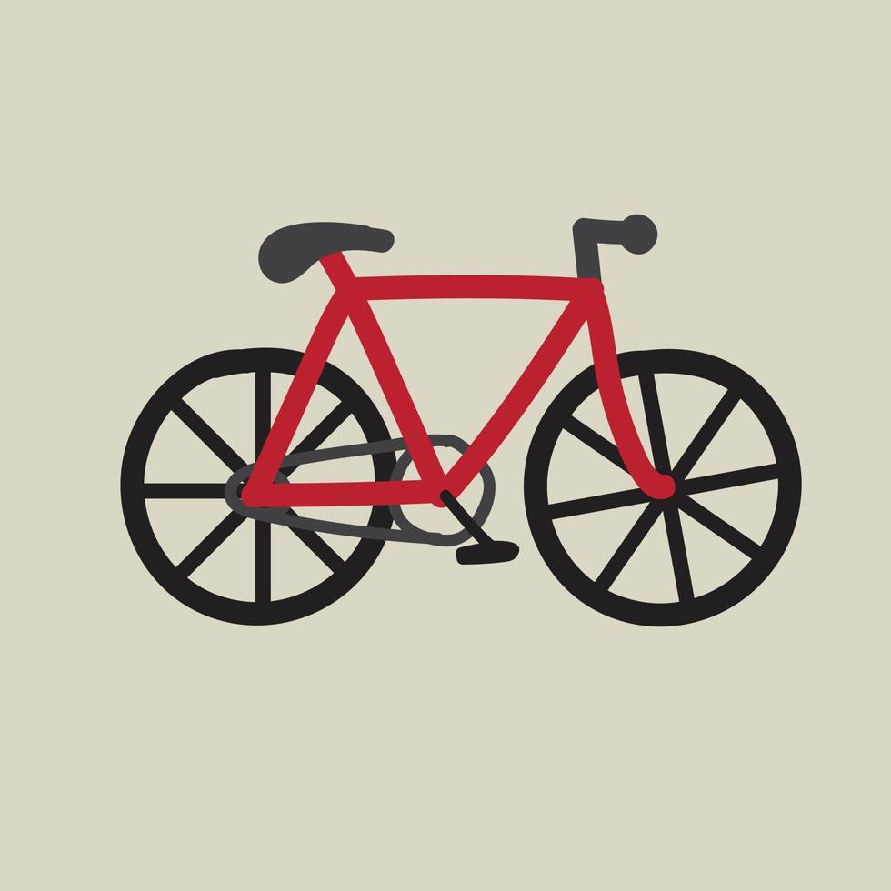 doodle frihand skiss ritning av en cykel platt design. vektor