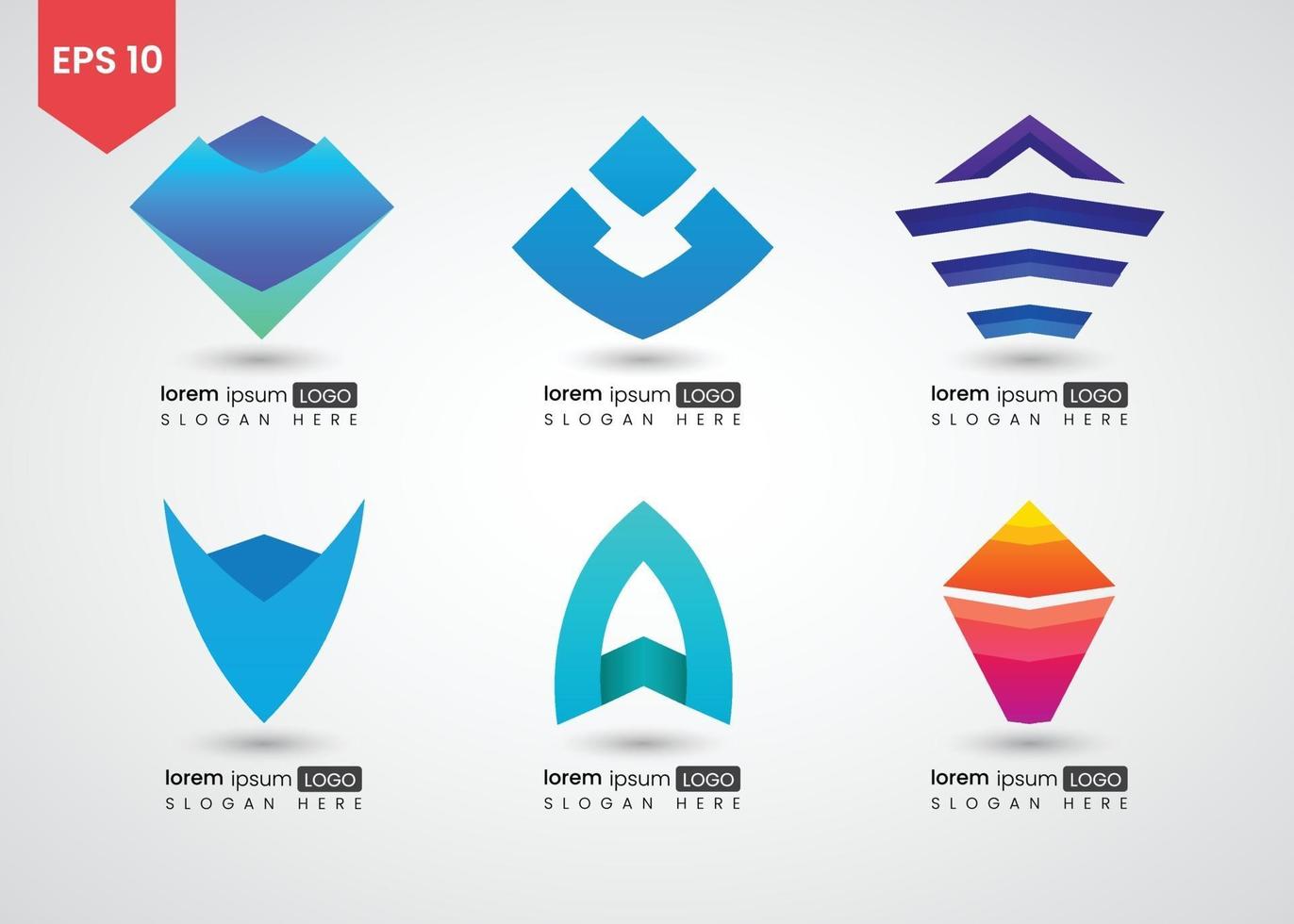 abstrakt logotyp triangel ljusa gradient vektor illustration