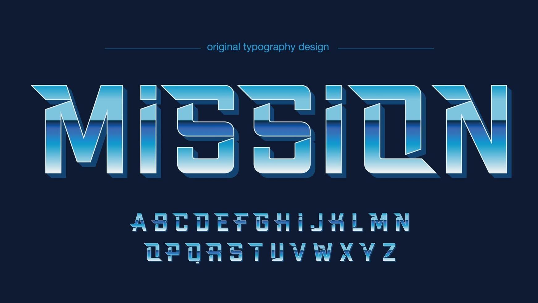 blå metallic sport typografi vektor