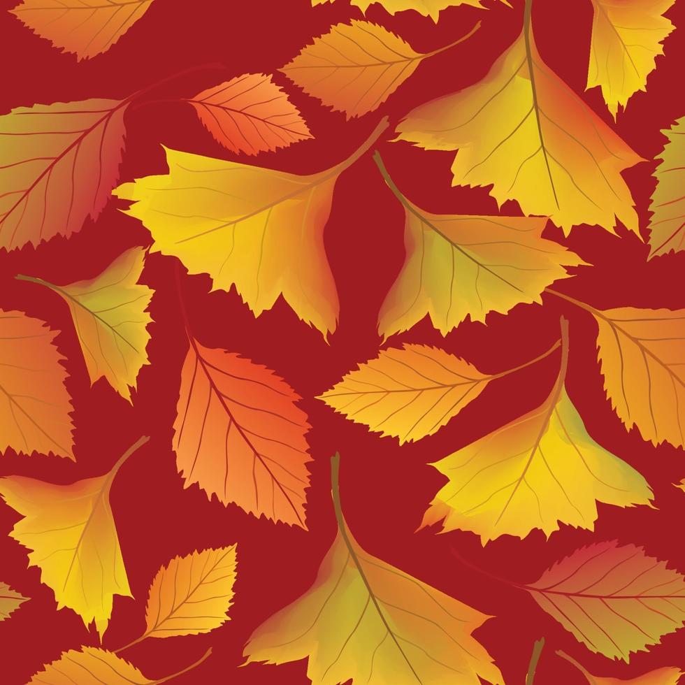 Herbstlaub nahtloses Muster. Herbstblatt Garten Natur Hintergrund vektor