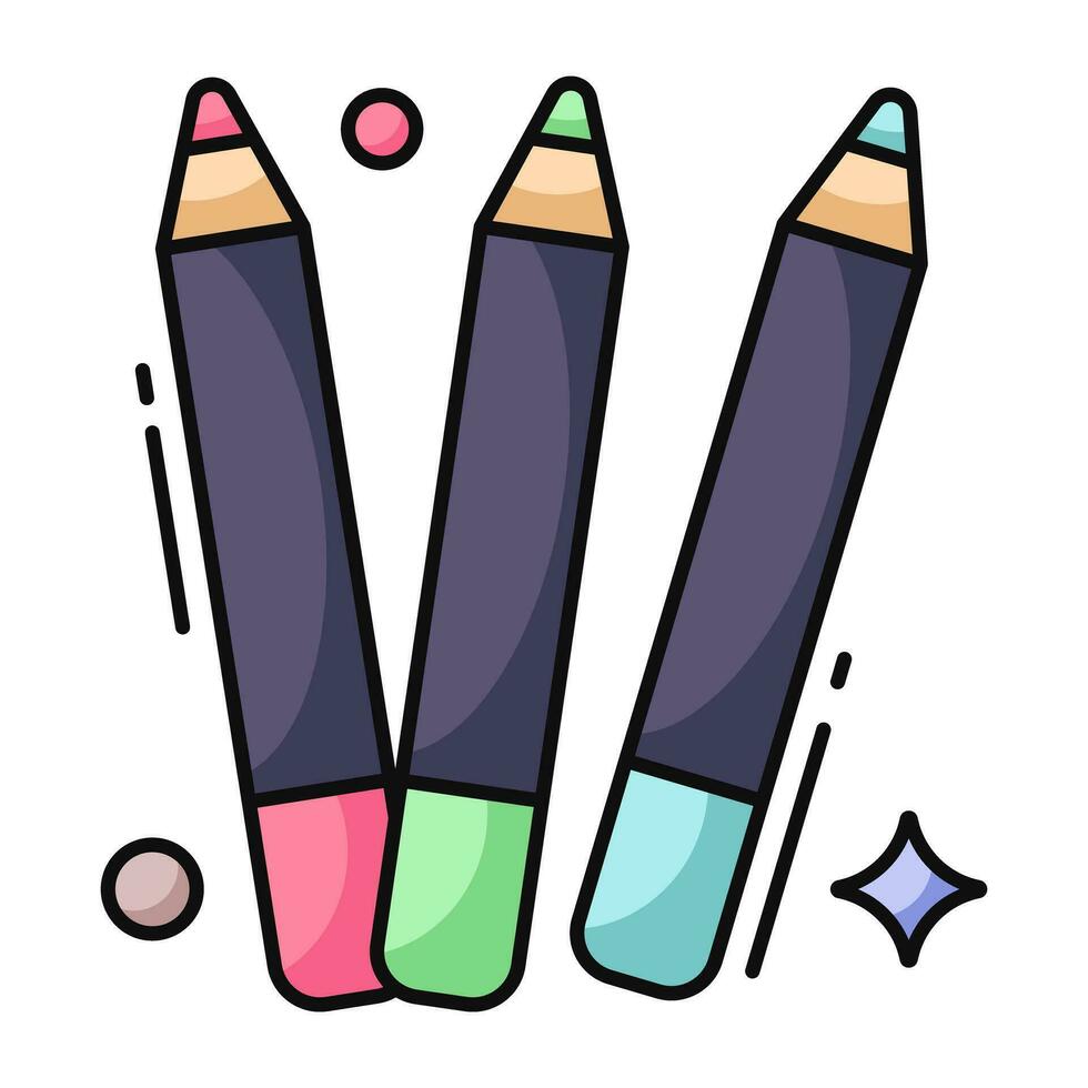 ett ikon design av läpp pennor vektor