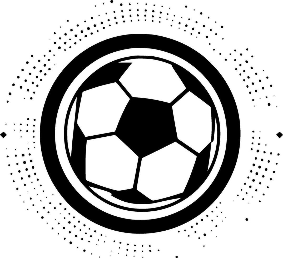 fotboll, svart och vit vektor illustration