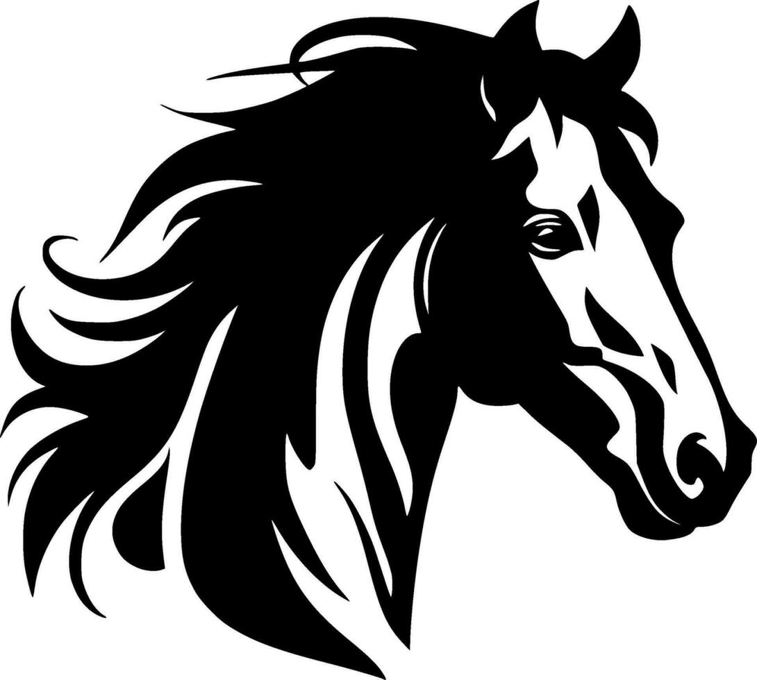 häst, minimalistisk och enkel silhuett - vektor illustration