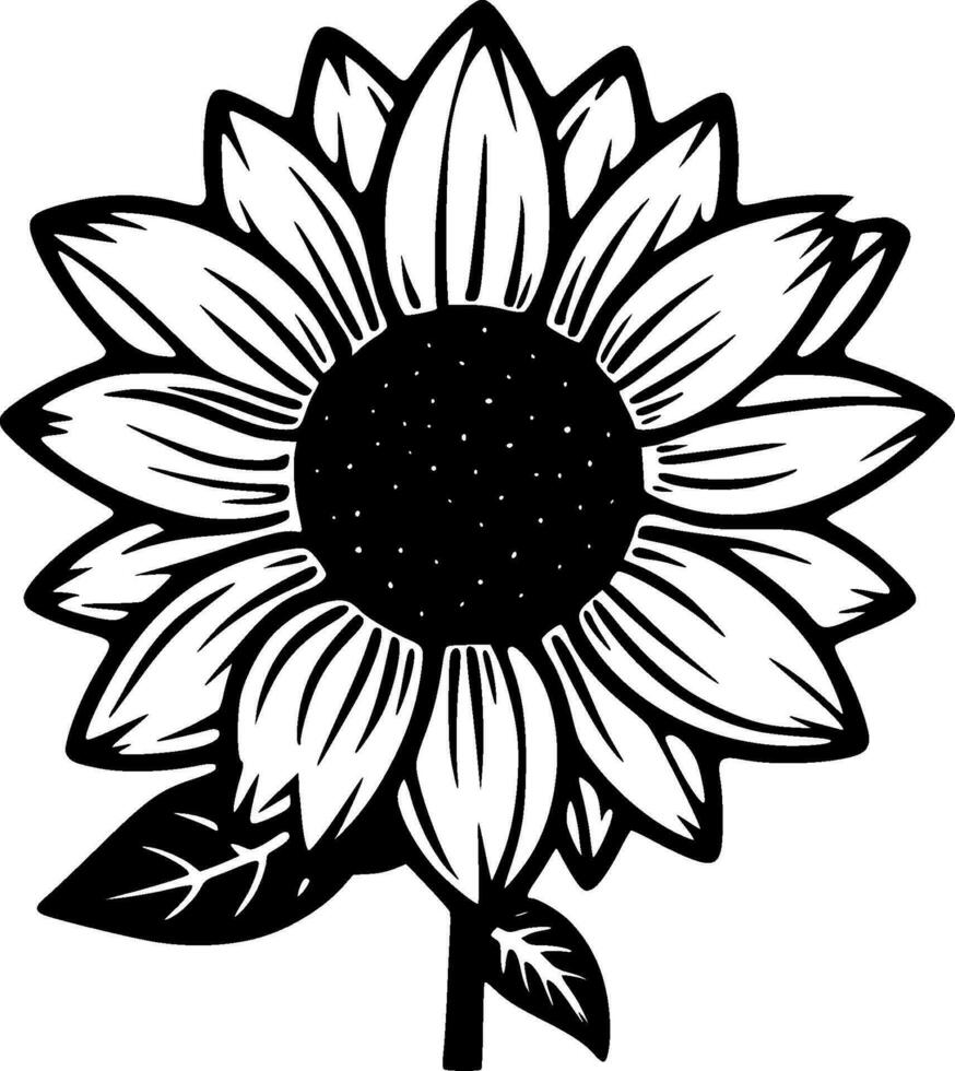 Sonnenblume, minimalistisch und einfach Silhouette - - Vektor Illustration