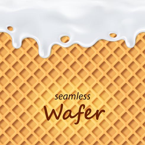 Seamless wafer och droppande mjölk repeterbar vektor