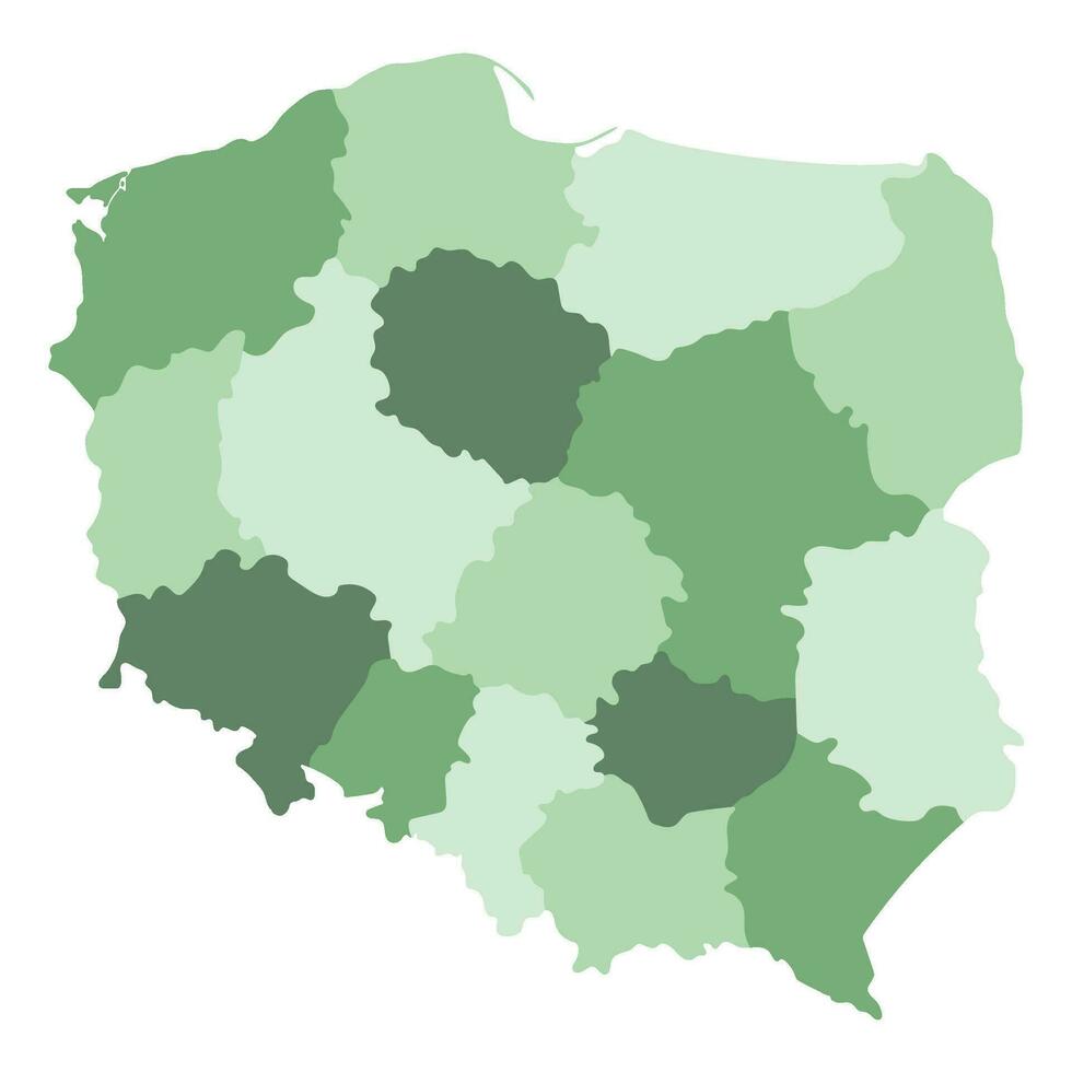 Polen Karte. Karte von Polen im administrative Regionen vektor