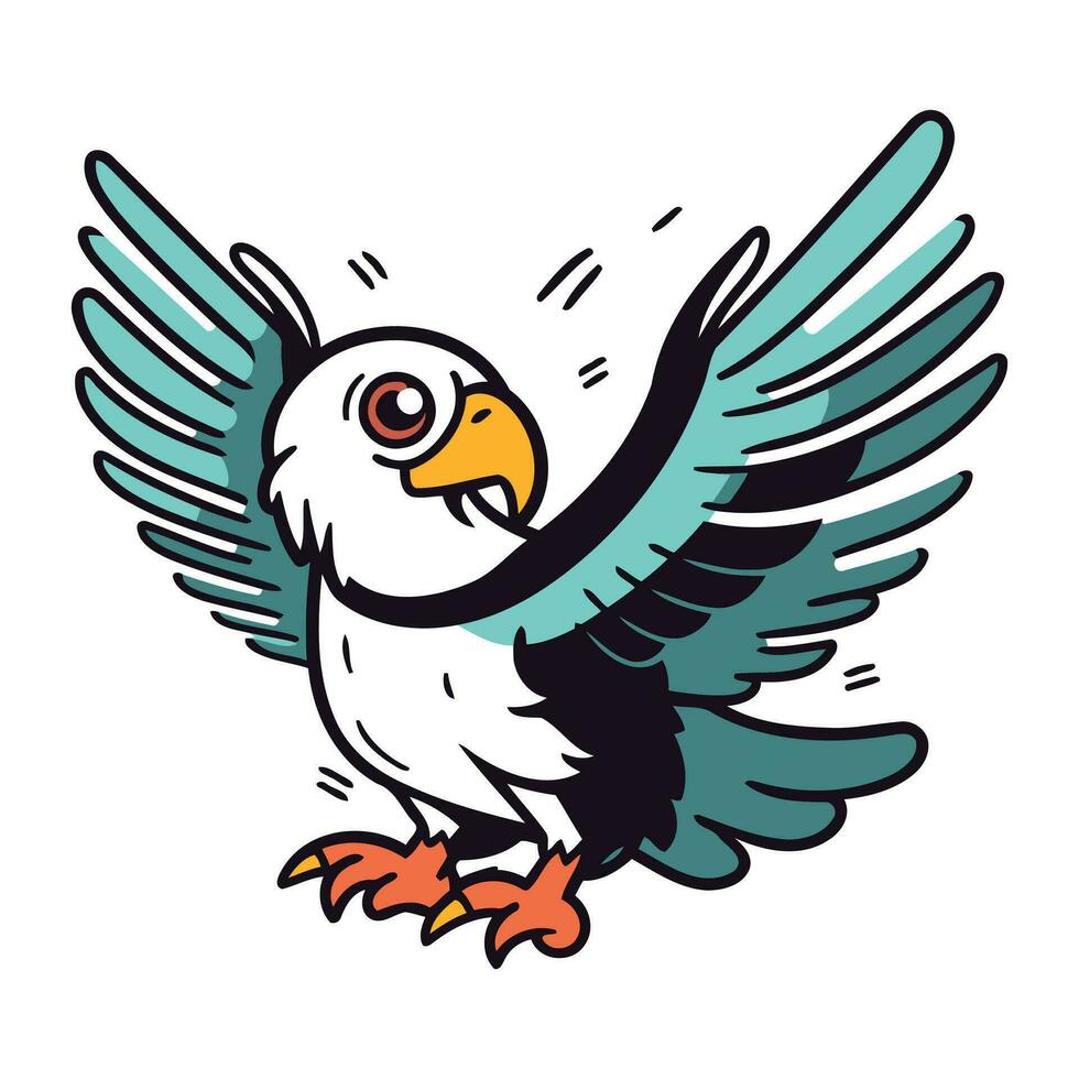 Adler Maskottchen. Karikatur Illustration von Adler Maskottchen Vektor Maskottchen zum Netz Design