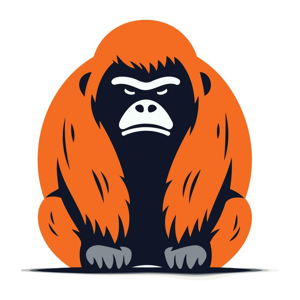 gorilla vektor illustration isolerat på en vit bakgrund. gorilla symbol.