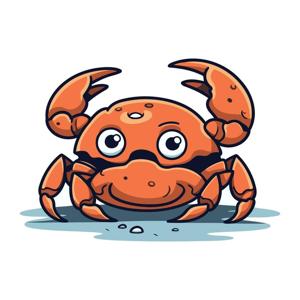 süß Karikatur Krabbe isoliert auf ein Weiß Hintergrund. Vektor Illustration.