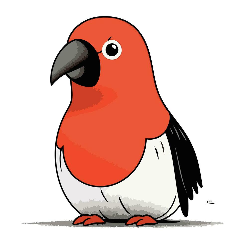 röd papegoja på en vit bakgrund. vektor illustration av en fågel.