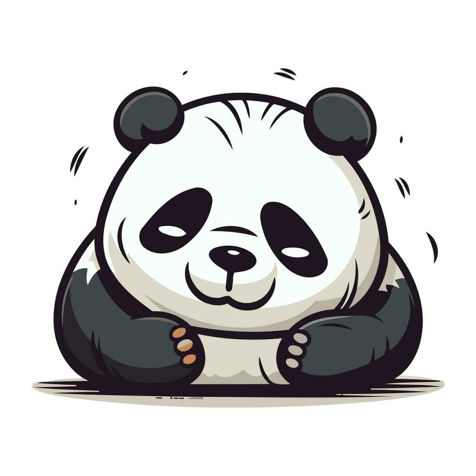 Panda Vektor Illustration. süß Panda Bär Karikatur Charakter.