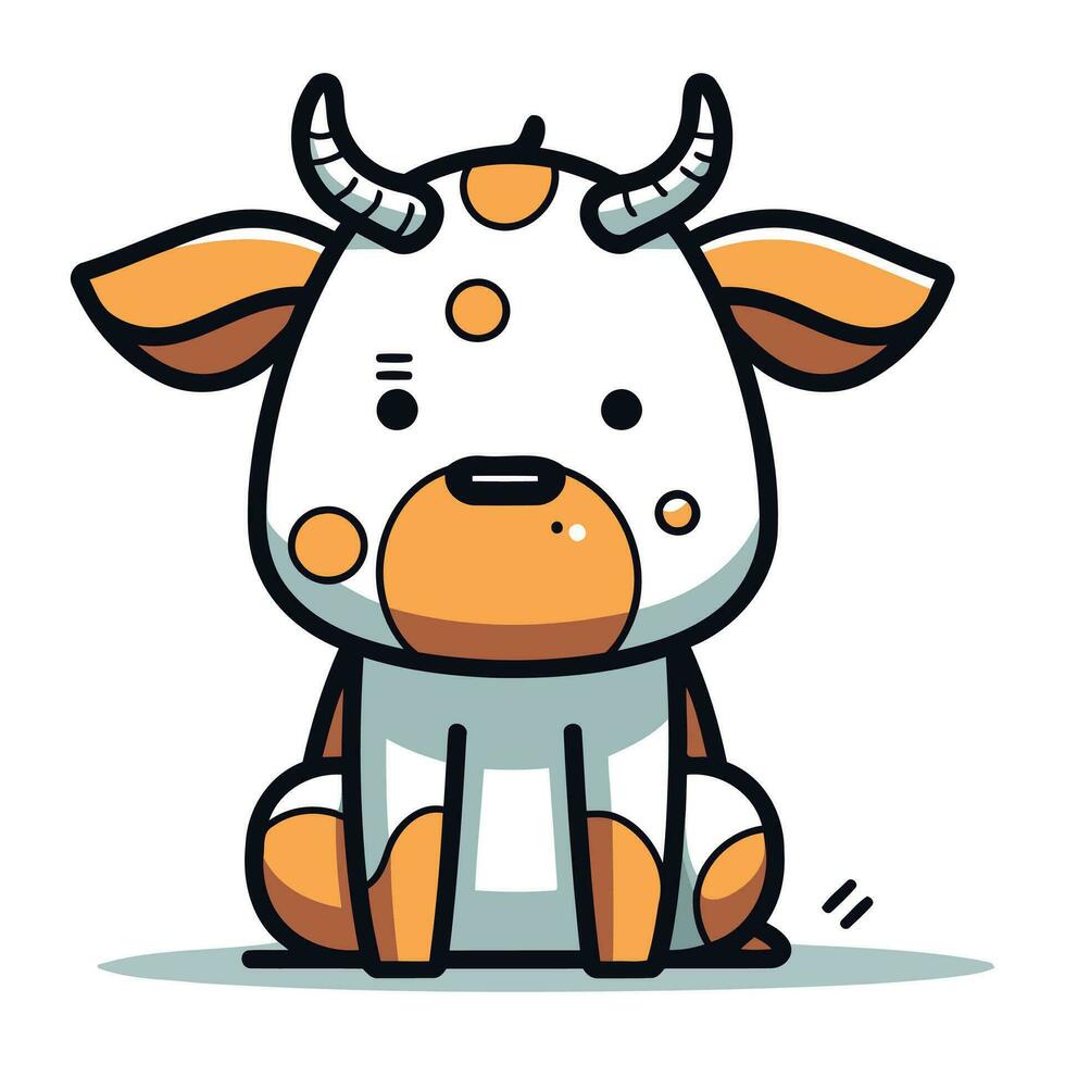 süß Karikatur Kuh. Vektor Illustration von ein süß Karikatur Kuh.