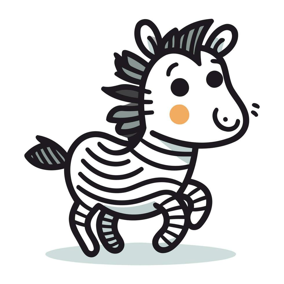 Zebra Symbol. Vektor Illustration von süß Zebra isoliert auf Weiß Hintergrund.