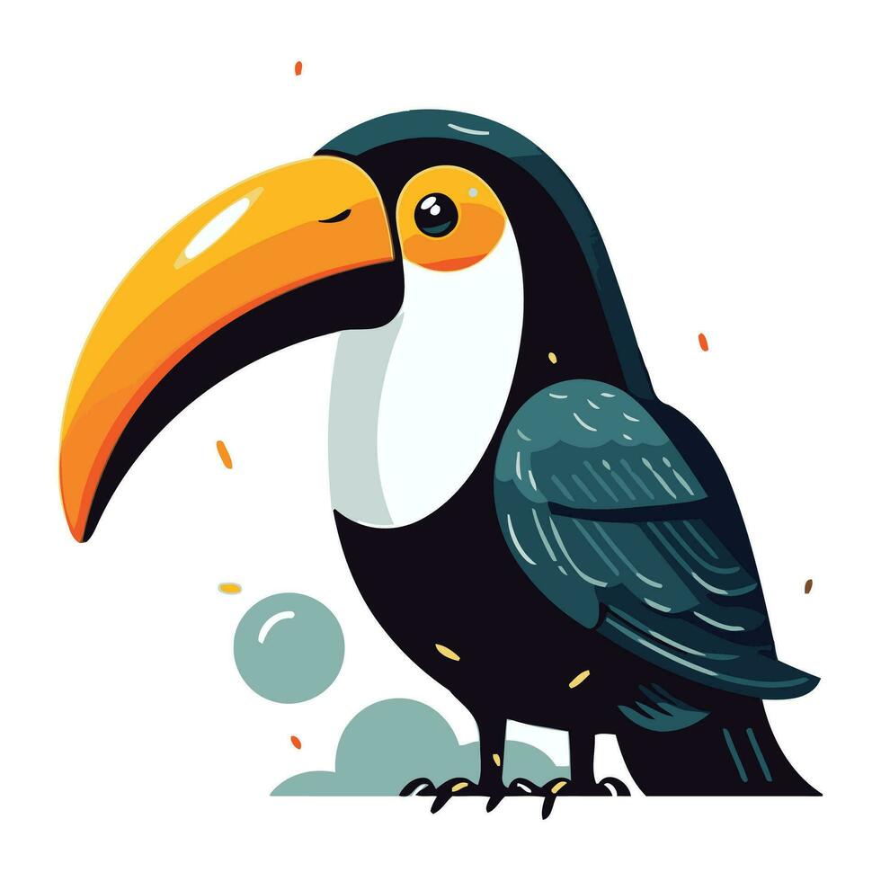 toucan fågel. söt tecknad serie djur. vektor illustration.