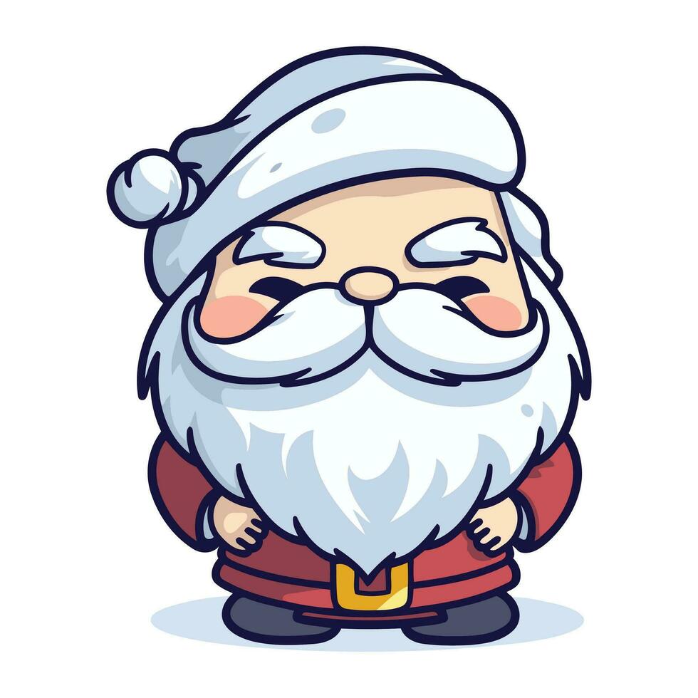 santa claus. vektor illustration av en tecknad serie santa claus med en skägg.