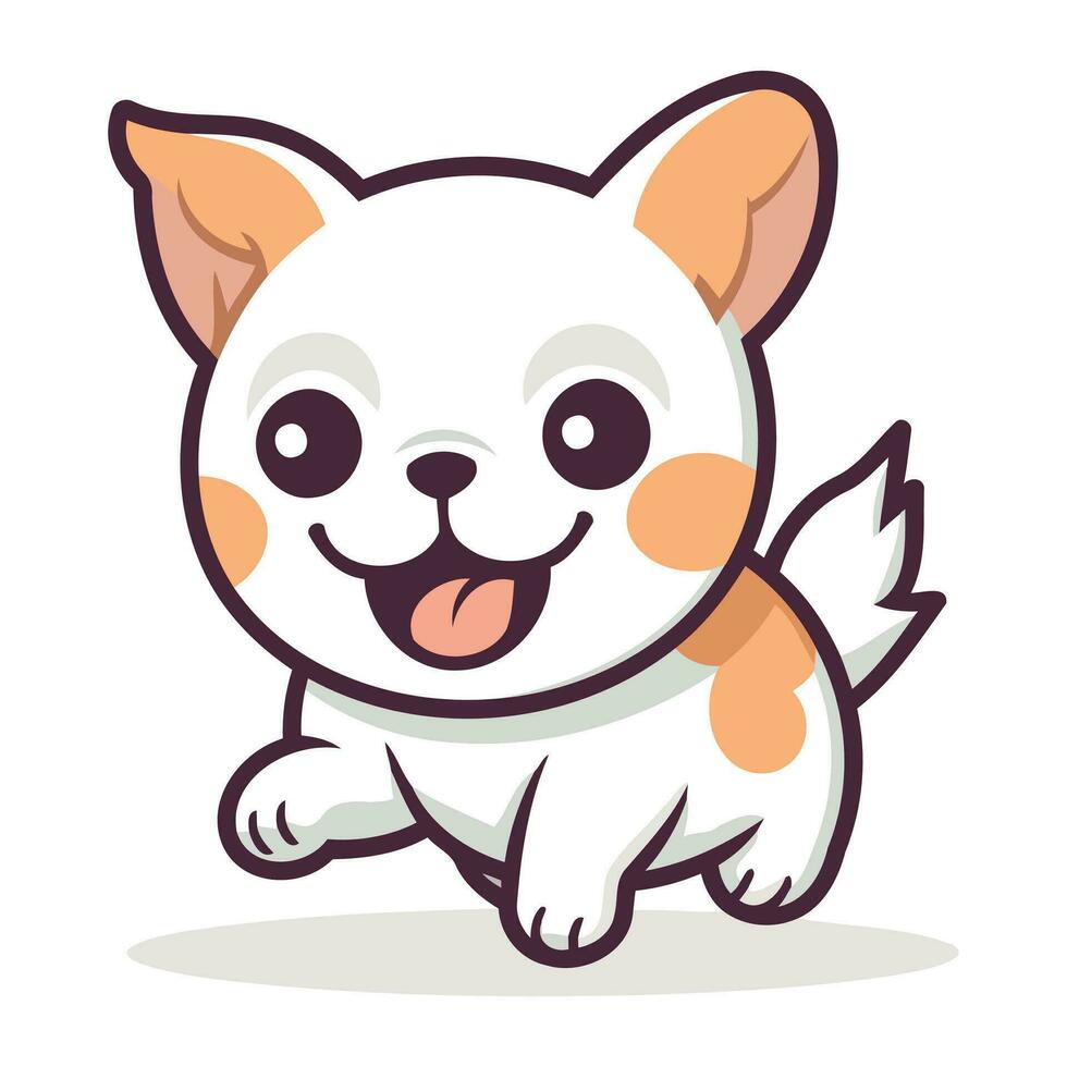 süß Karikatur Chihuahua Hund Laufen Vektor Charakter Illustration