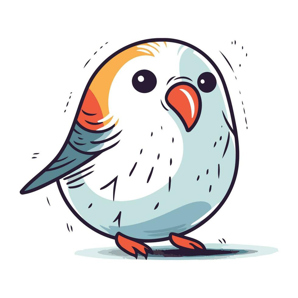 Vektor Illustration von ein süß wenig Vogel. isoliert auf Weiß Hintergrund.