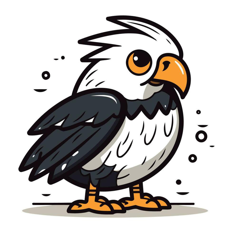 Karikatur Adler Charakter. Vektor Illustration von ein kahl Adler Maskottchen.