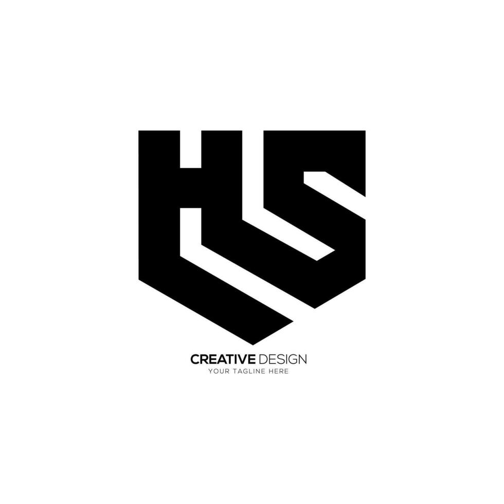 Brief hs Initiale Schild gestalten modern Monogramm Typografie Logo vektor