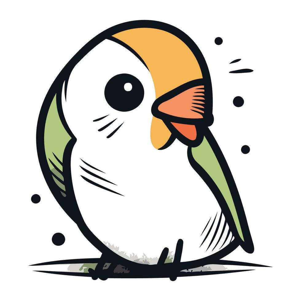 Illustration von ein süß wenig Vogel isoliert auf ein Weiß Hintergrund. vektor