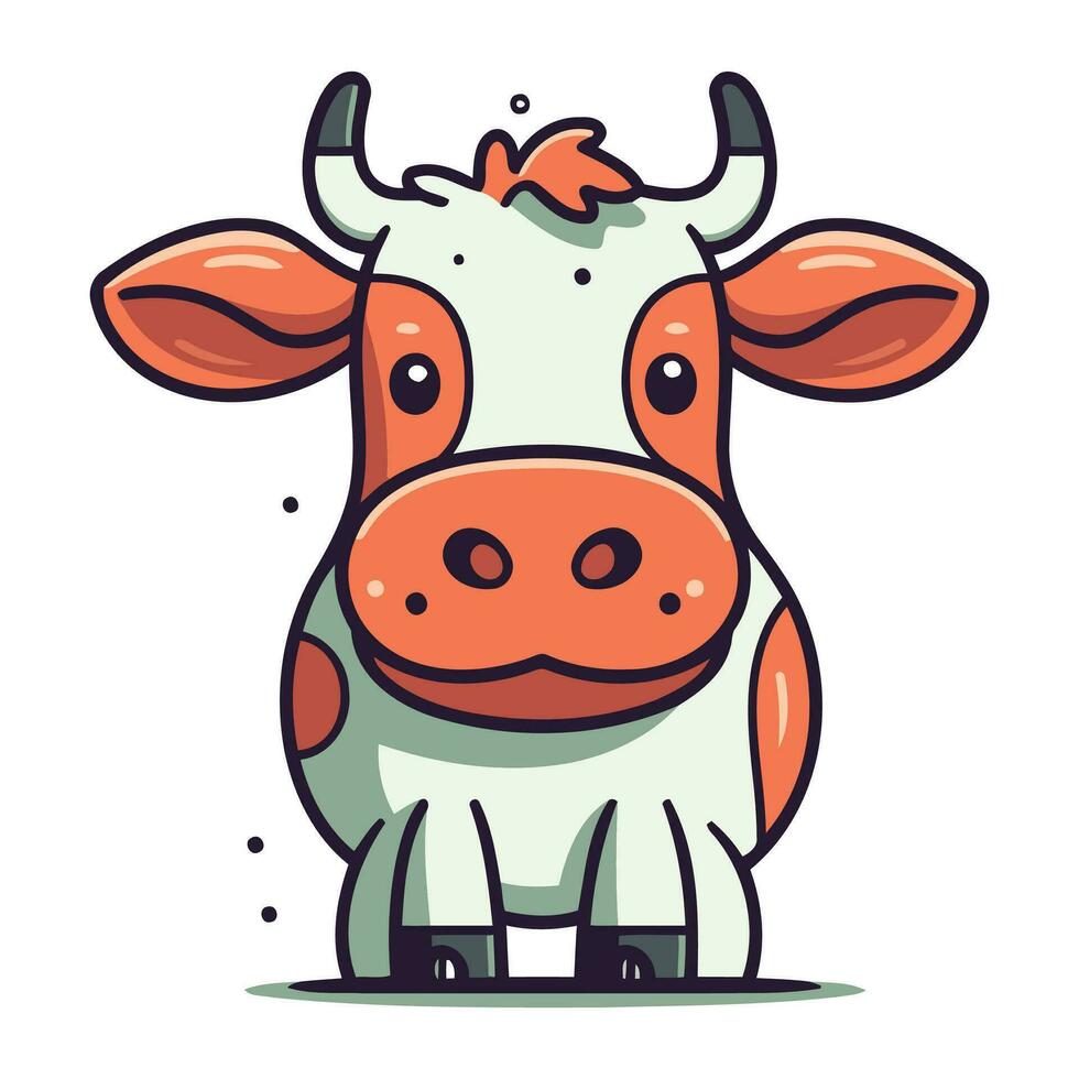 süß Karikatur Kuh. Bauernhof Tier. Vektor Illustration im Gekritzel Stil.