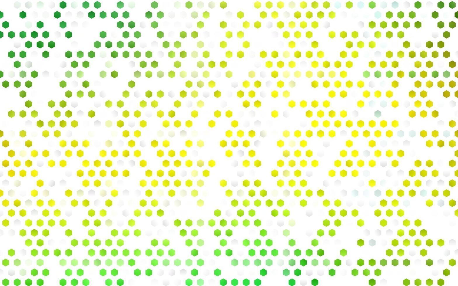 ljusgrön, gul vektorbakgrund med hexagoner. vektor