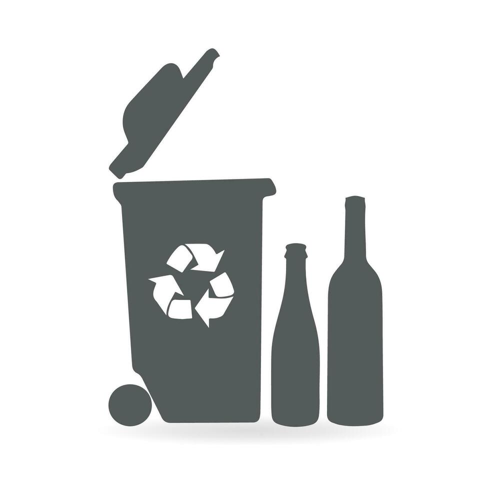 återvinna avfall, platt avfall sortering vektor illustration svart ikon på en vit bakgrund.