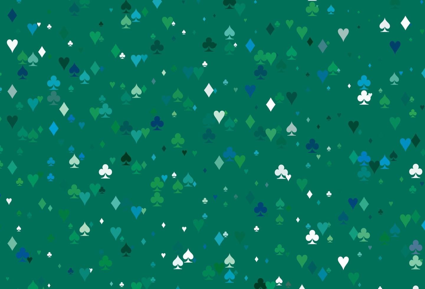 hellblaue, grüne Vektortextur mit Spielkarten. vektor