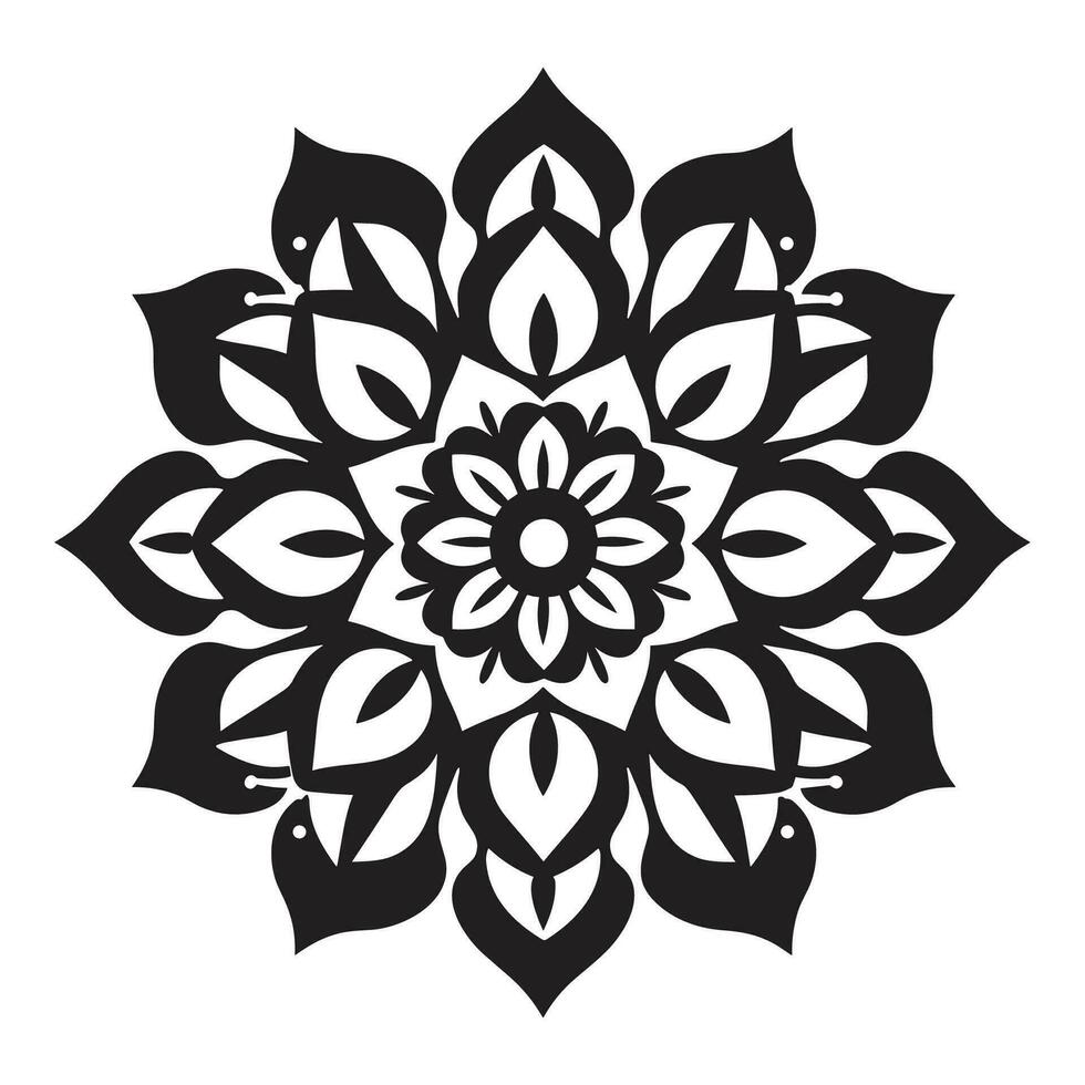 kostenlos Blumen- Mandala Kunst Vektor Symbol isoliert auf ein Weiß Hintergrund, Boho mandala, Arabisch mandala, Mandala Silhouette