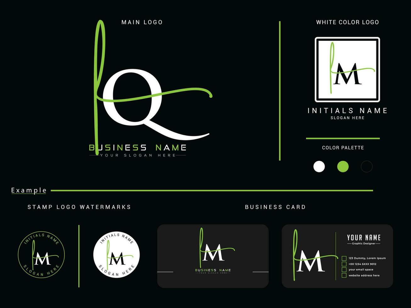 minimalistisch lq Logo Marke, Unterschrift lq Brief Logo Vektor Kunst zum Geschäft