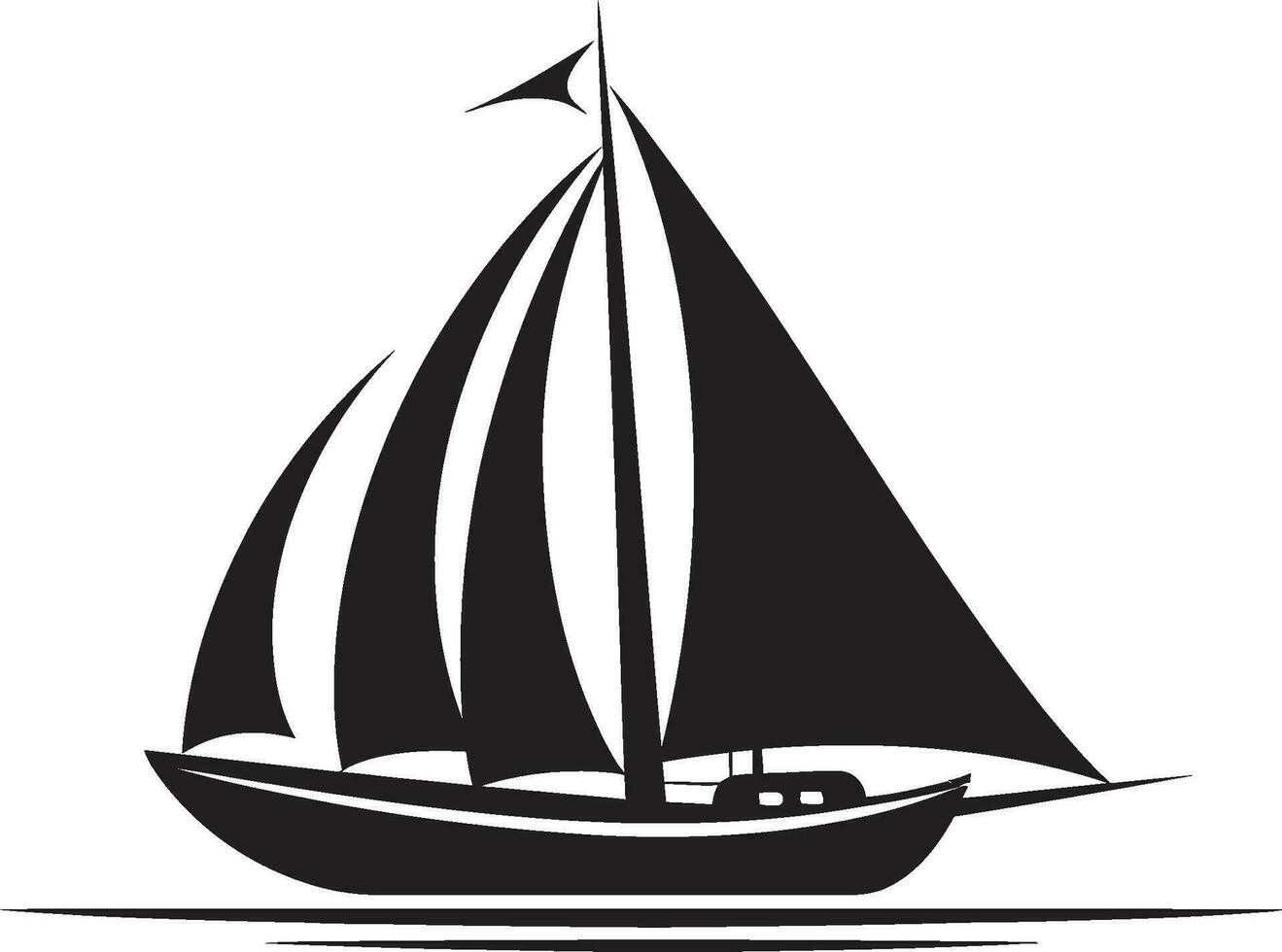 geformt im Schatten schwarzes Wasser Kunst Eleganz im Navigation Vektor Boot Meisterschaft