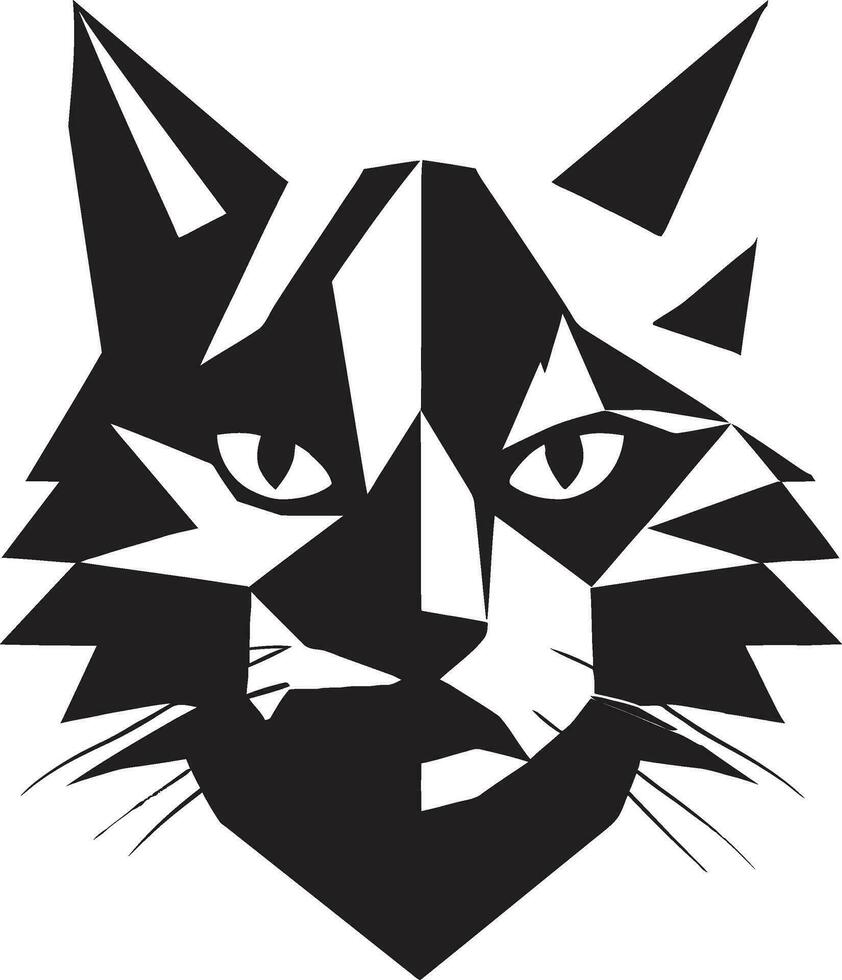 Schnurren Perfekt schwarz modern Katze Symbol elegant Panther im Dunkelheit Logo Design vektor
