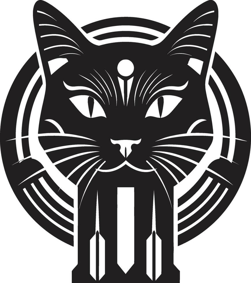 elegant Schwanz und Pfoten Symbol künstlerisch Panther Profil vektor