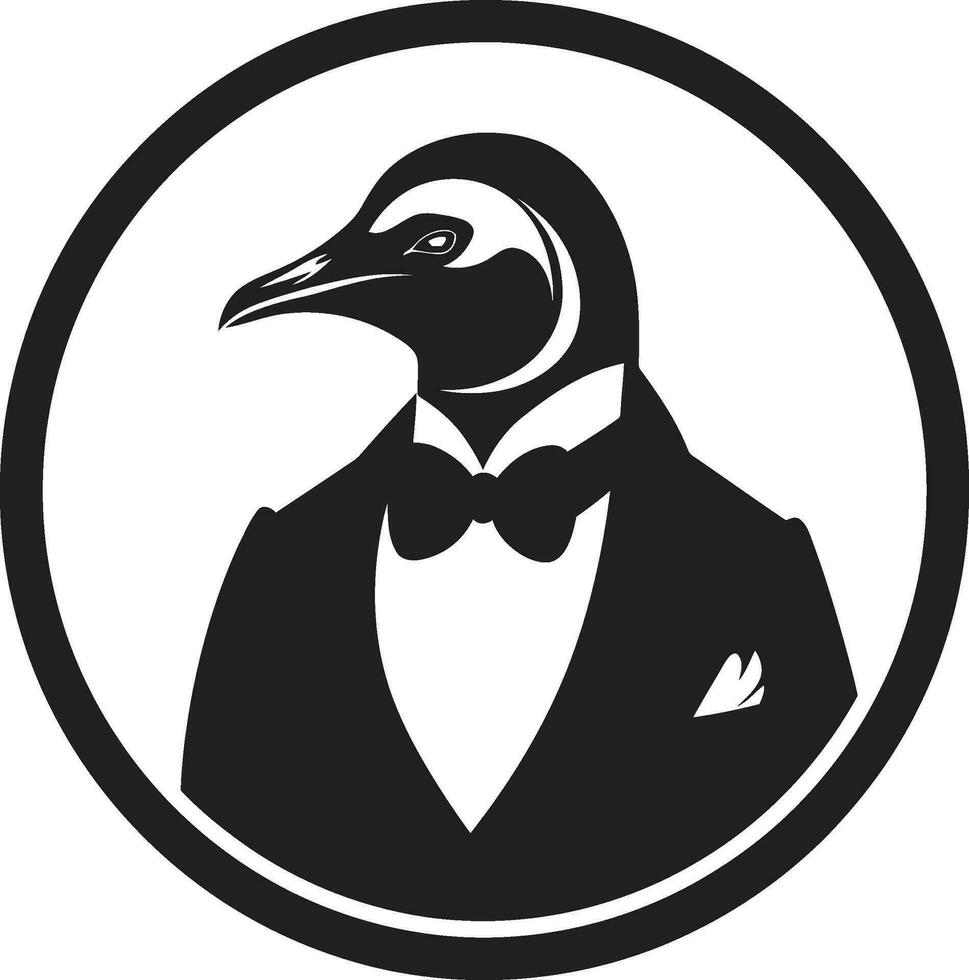 Symphonie von melodisch Klang Pinguin Symbole eisig Lied im schwarz Naturen Melodie im einfarbig schwarz Pinguin Design vektor